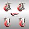 Service Caster 3 Inch 316SS Red Polyurethane Swivel Top Plate Caster Brake 2 Rigid SCC, 2PK SCC-SS31620S314-PPUB-RED-TLB-2-R-2 - alternate 3